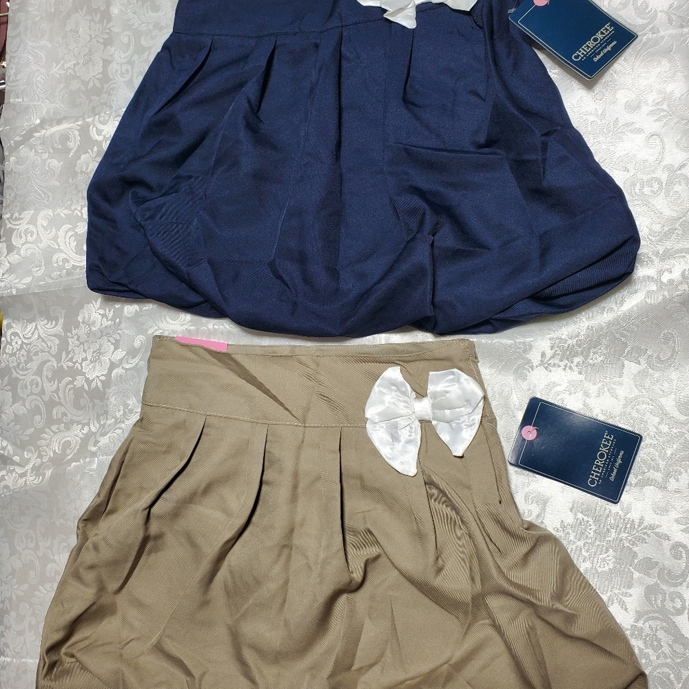 NWT 2 Cherokee girls skirt with shorts School Uniform